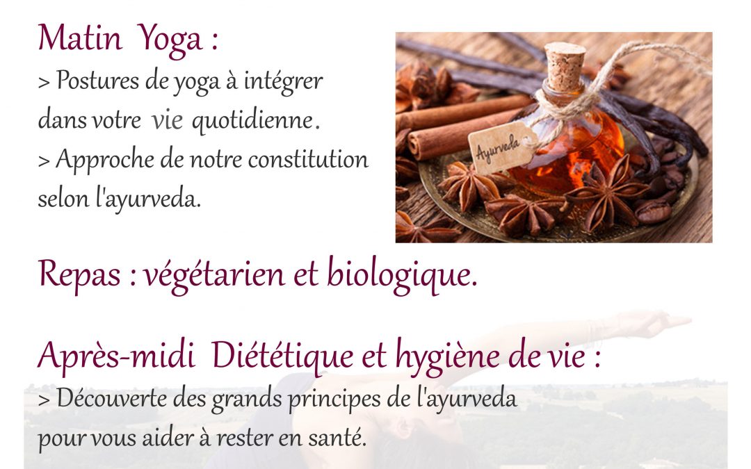 Stage Yoga et Ayurvéda du 3 au 7 Juillet